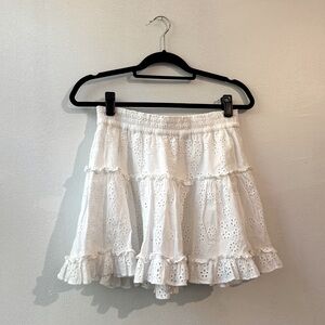 Hill House Home White Eyelet Paz Skirt M